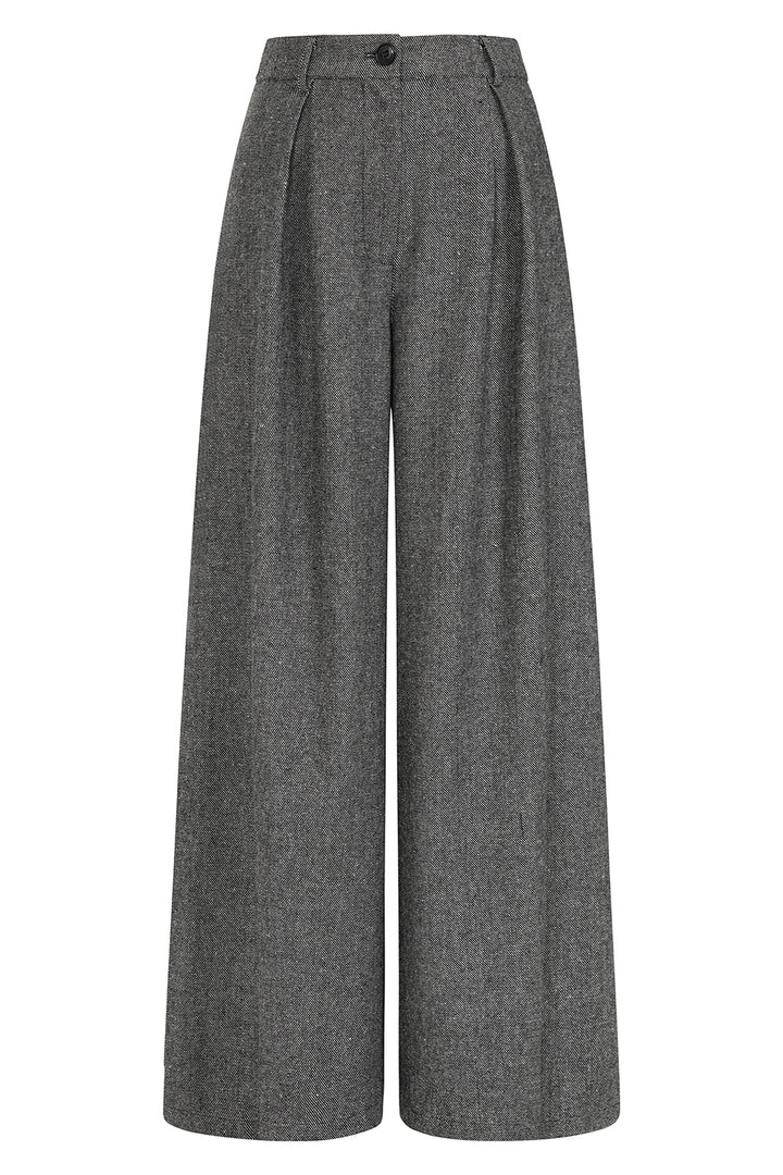 Grey Lori herringbone trousers