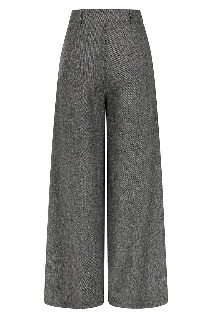 Grey Lori herringbone trousers