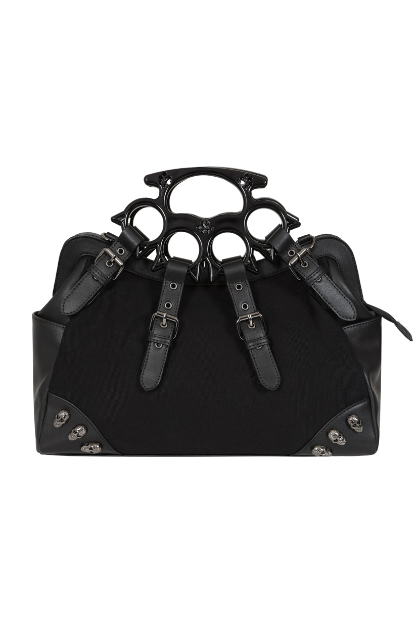 Black Iron Halo Knuckle Top Handle Bag