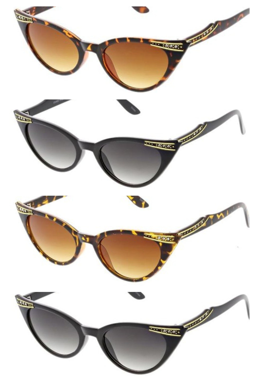 Cat Eye Rhinestones Sunglasses