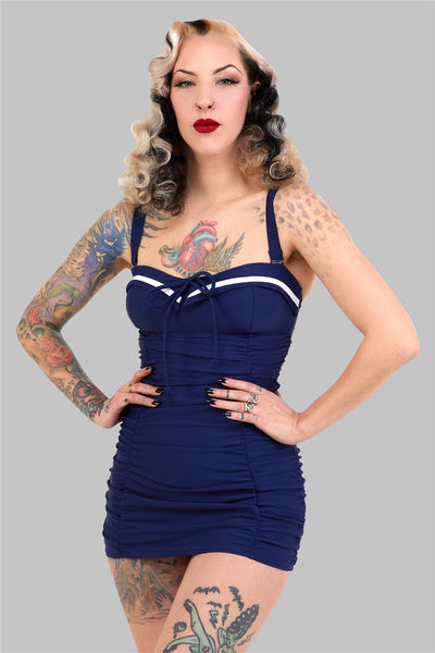 Sailor folded collar Swimwear