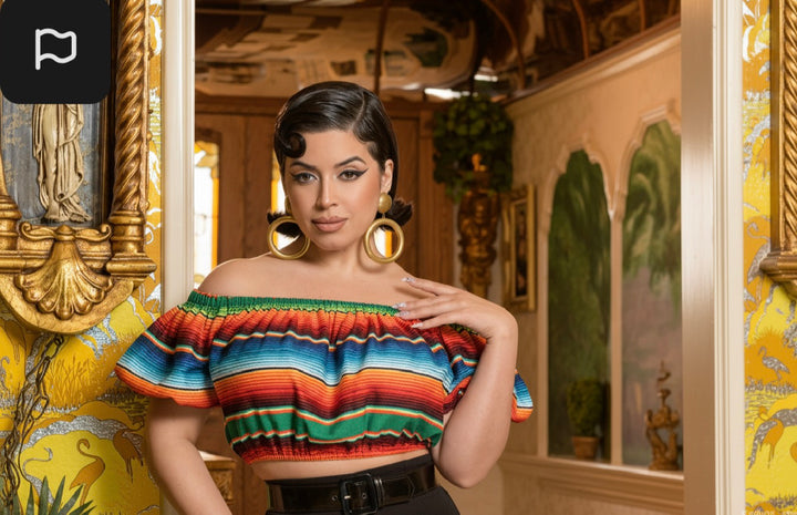 Serape Off the shoulder pinup señorita top