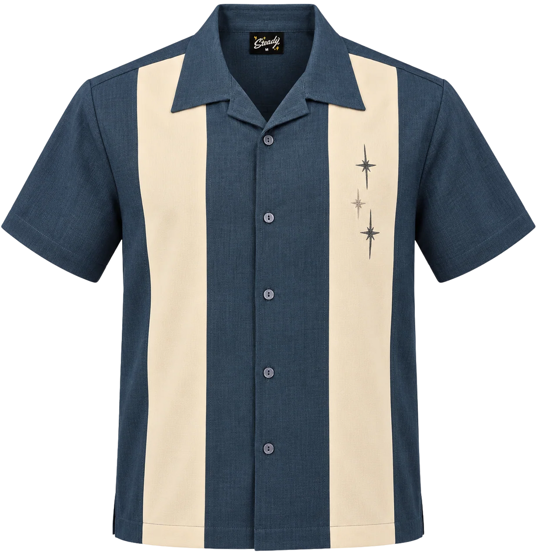 Three Star Panel Bowling Shirt