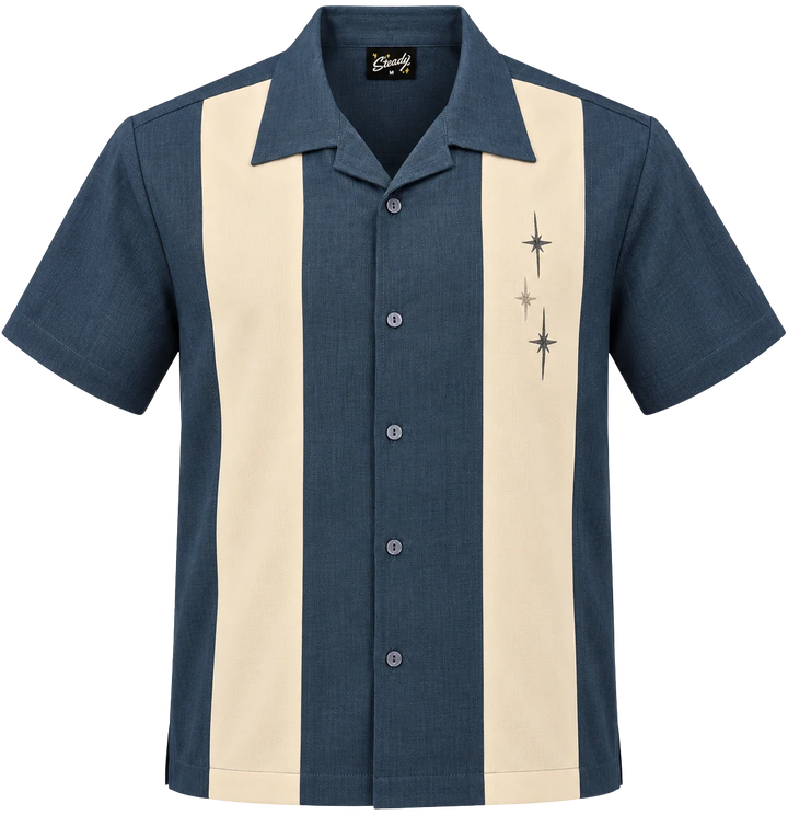 Three Star Panel Bowling Shirt