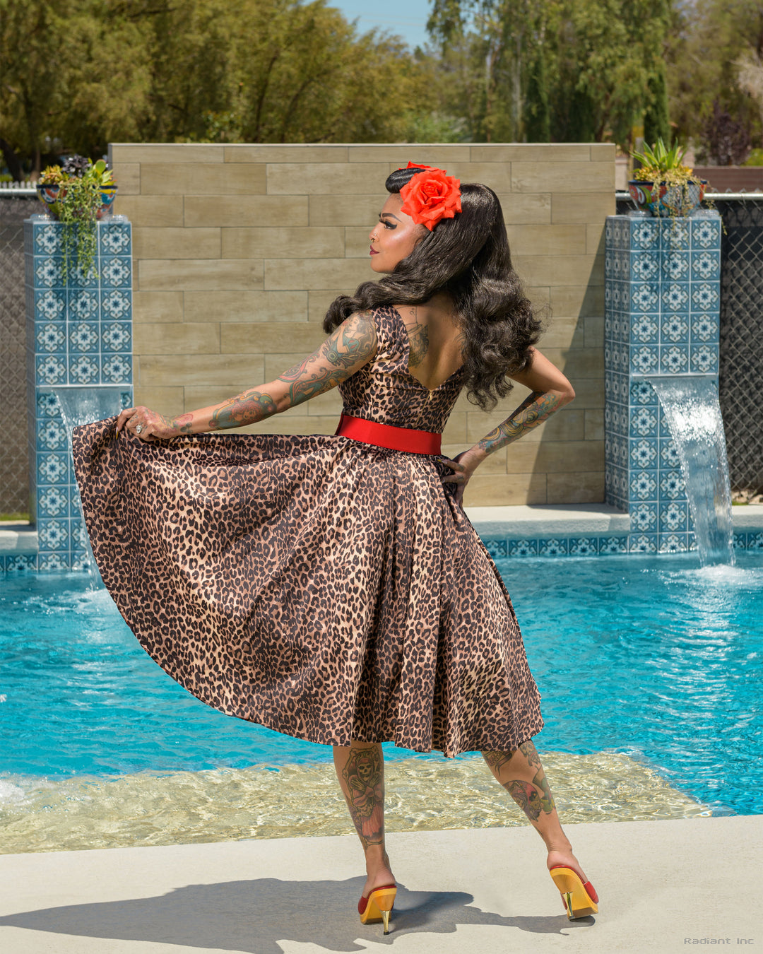 Atomic nights swing dress Leopard